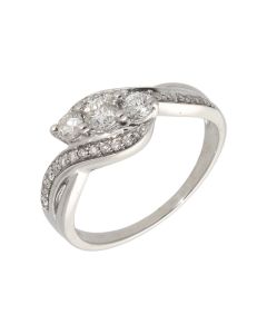Pre-Owned 9ct White Gold 0.50 Carat Diamond Trilogy Twist Ring