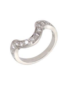 Pre-Owned Platinum900 0.39 Carat Diamond U-Shaped Band Ring