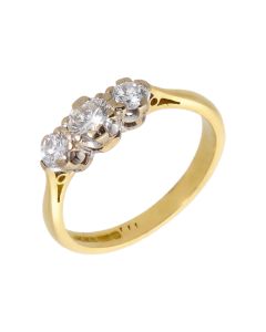 Pre-Owned 18ct Yellow Gold Diamond Trilogy Ring