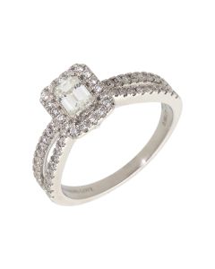 Pre-Owned Vera Wang 0.95 Carat Mixed Cut Diamond Halo Ring
