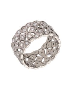 Pre-Owned 18ct White Gold Diamond Set Fancy Band Dress Ring