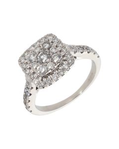 Pre-Owned 9ct White Gold Diamond Cluster Ring