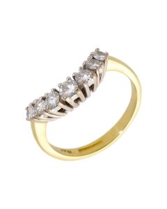 Pre-Owned 18ct Gold 0.50 Carat Diamond U-Shaped Band Ring