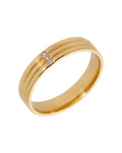 Pre-Owned 18ct Yellow Gold Diamond Set 5mm Wedding Band Ring