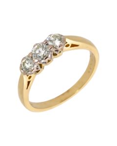 Pre-Owned 18ct Yellow Gold 0.33 Carat Diamond Trilogy Ring