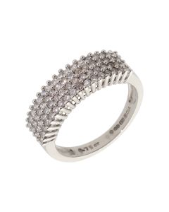 Pre-Owned 9ct Gold 0.75 Carat Diamond 4 Row Cluster Dress Ring