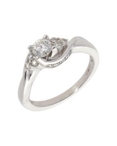 Pre-Owned 18ct White Gold 0.50 Carat Diamond Twist Ring