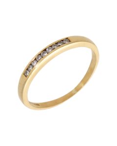 Pre-Owned 9ct Yellow Gold 0.10 Carat Diamond Half Eternity Ring