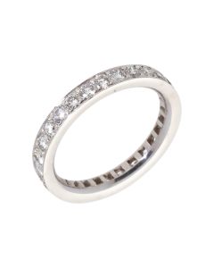 Pre-Owned 18ct White Gold Diamond Set Full Eternity Band Ring