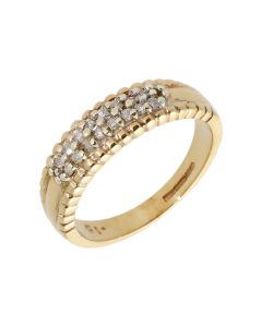 Pre-Owned 9ct Yellow Gold 0.15 Carat Diamond Set Band Ring