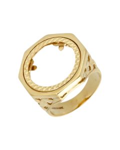 Pre-Owned 9ct Yellow Gold Half Sovereign Coin Ring Mount
