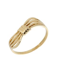 Pre-Owned 9ct Yellow Gold Bow Wave Ring