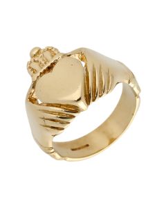 Pre-Owned 9ct Yellow Gold Heavy Claddagh Ring