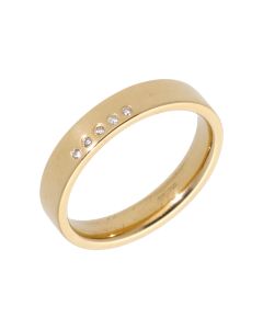 Pre-Owned 18ct Yellow Gold 4mm Diamond Set Wedding Band Ring