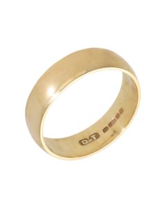 Pre-Owned 9ct Yellow Gold 6mm Wedding Band Ring