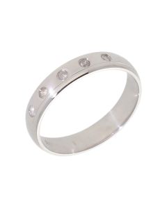 Pre-Owned 18ct White Gold Diamond Set 4mm Wedding Band Ring