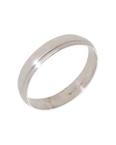 Pre-Owned 9ct White Gold 4mm Edged Wedding Band Ring