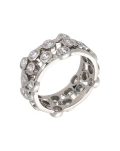 Pre-Owned 18ct White Gold Cubic Zirconia Bubble Dress Ring