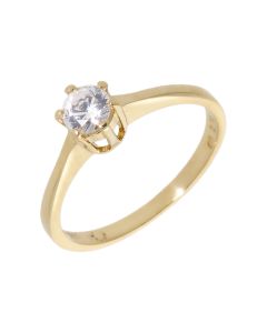 Pre-Owned 14ct Yellow Gold Cubic Zirconia Solitaire Ring
