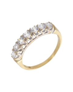 Pre-Owned 9ct Yellow Gold Cubic Zirconia Half Eternity Ring