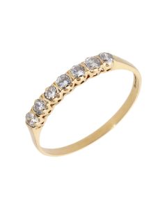 Pre-Owned 9ct Yellow Gold Cubic Zirconia Half Eternity Ring