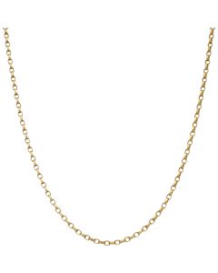 Pre-Owned 9ct Yellow Gold 28 Inch Faceted Belcher Chain Necklace