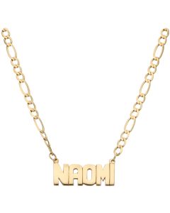 Pre-Owned 9ct Yellow Gold 22 Inch Naomi Name Chain Necklace