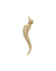 Pre-Owned 9ct Yellow Gold Ribbed Hollow Horn Of Life Pendant