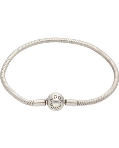 Pre-Owned Pandora Silver Circle Clasp Snake Bracelet