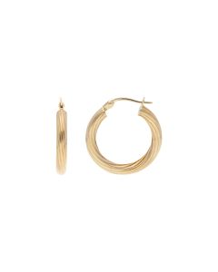 Pre-Owned 9ct Yellow Gold Twist Hoop Creole Earrings