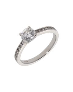 Pre-Owned 18ct Gold 1.00 Carat Diamond Solitaire & Shoulder Ring