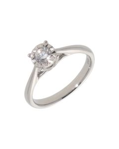 Pre-Owned 9ct White Gold 0.33 Carat Diamond Solitaire Ring