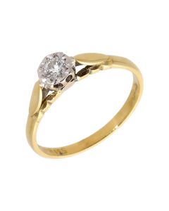 Pre-Owned 18ct Yellow Gold 0.14 Carat Diamond Solitaire Ring