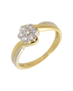 Pre-Owned 18ct Gold 0.25 Carat Diamond Cluster Ring