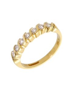 Pre-Owned 18ct Yellow Gold 0.50 Carat Diamond Half Eternity Ring