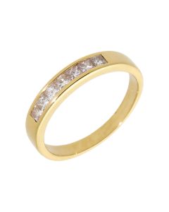 Pre-Owned 18ct Gold Princess Cut Diamond Half Eternity Ring