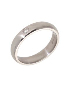 Pre-Owned 9ct White Gold Diamond Set 4mm Wedding Band Ring