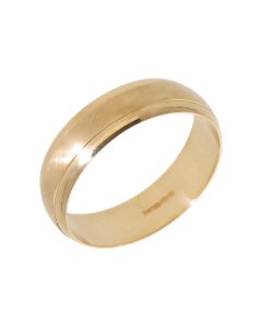 Pre-Owned 9ct Yellow Gold 6mm Brushed Centre 6mm Wedding Ring