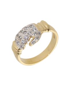 Pre-Owned 9ct Yellow Gold Cubic Zirconia Set Boxing Glove Ring