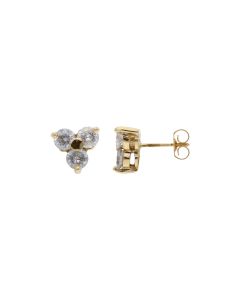 Pre-Owned 9ct Gold 1.50 Carat Diamond Trilogy Stud Earrings