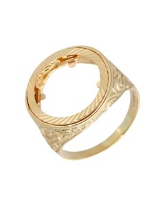 Pre-Owned 9ct Yellow Gold Half Sovereign Coin Ring Mount