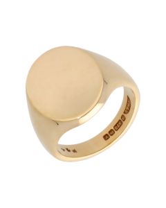 Pre-Owned 9ct Yellow Gold Polished Oval Signet Ring