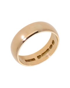 Pre-Owned 9ct Yellow Gold 6mm Wedding Band Ring