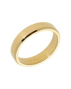 Pre-Owned 9ct Yellow Gold 4mm Flat Edged Wedding Band Ring