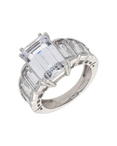 Pre-Owned 9ct White Gold Cubic Zirconia Dress Ring