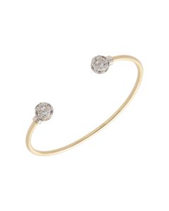 Pre-Owned 9ct Yellow Gold Cubic Zirconia Set Torque Bangle