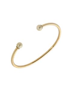 Pre-Owned 9ct Gold Glitter Design Ball Hollow Torque Bangle