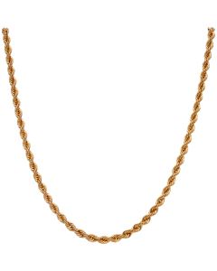 Pre-Owned 9ct Yellow Gold 30 Inch Solid Rope Chain Necklace