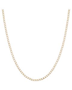 Pre-Owned 9ct Yellow Gold 17.5 Inch Square Curb Chain Necklace