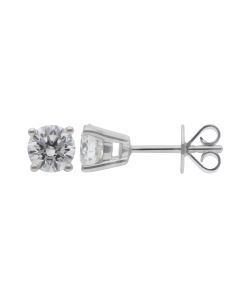 New 18ct White Gold GIA Certificatd 0.89ct Diamond Stud Earring